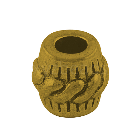 Tibetan Style Alloy Barrel Large Hole European Beads TIBEB-5412-AG-LF-1