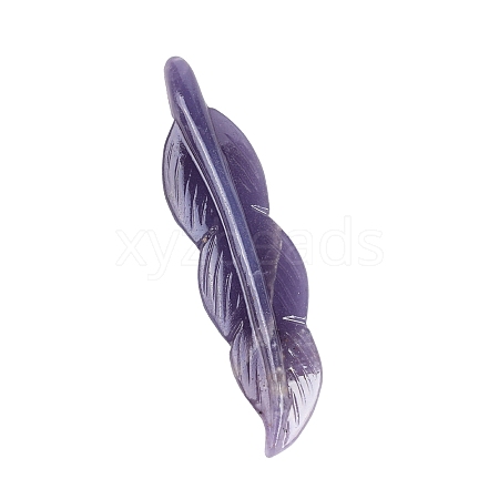 Natural Fluorite Carved Feather Figurines Statues for Home Office Desktop Decoration PW-WGB7357-04-1