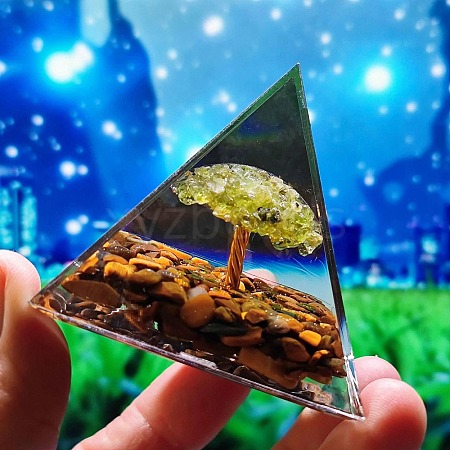 Orgonite Pyramid with Tree Resin Energy Generators PW-WG52F5B-18-1