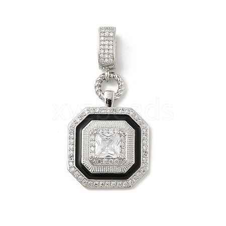 Brass Micro Pave Cubic Zirconia Pendants KK-U047-05P-1