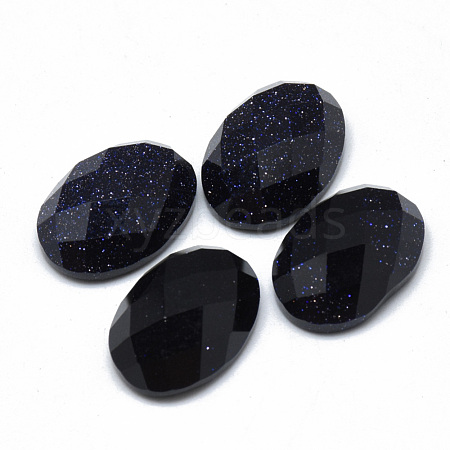 Synthetic Blue Goldstone Cabochons G-T073-16M-1