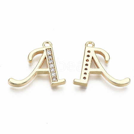 Brass Micro Pave Clear Cubic Zirconia Pendants LS-KK-S360-053A-NF-1