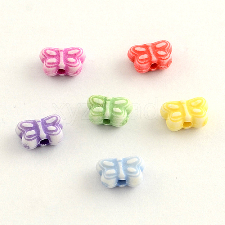 Craft Style Colorful Acrylic Beads X-MACR-Q153-M037-1