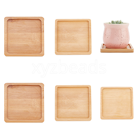 AHADEMAKER 6Pcs 3 Style Bamboo Saucer for Succulent Planter Pots AJEW-GA0005-39-1