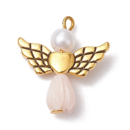 Resin Imitation Pearl Pendants PALLOY-JF02565-12-1