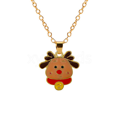 Christmas Alloy Enamel Pendant Necklaces FS-WGA5363-12-1