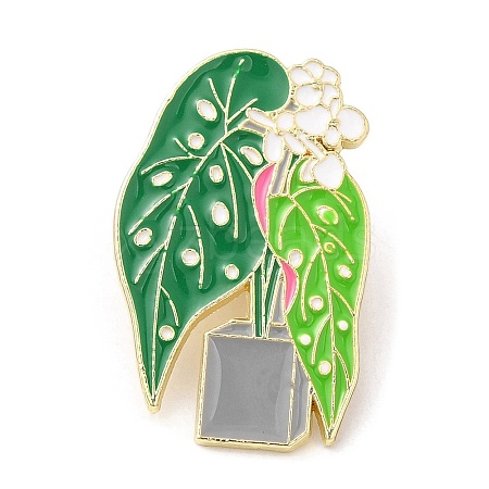 Plant Pot Enamel Pins JEWB-I025-01B-1