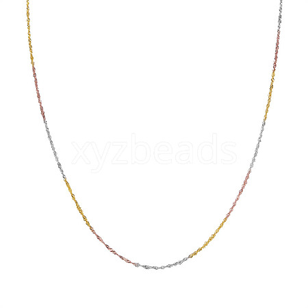 SHEGRACE 925 Sterling Silver Singapore Chain Necklaces JN1005A-1