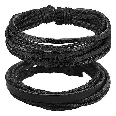 1Pc Cowhide Leather Cord Multi-strand Bracelets BJEW-CL0001-48B-1
