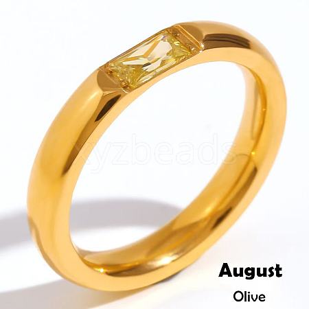 304 Stainless Steel Pave Cubic Zirconia Finger Rings FS-WG61B2A-24-1