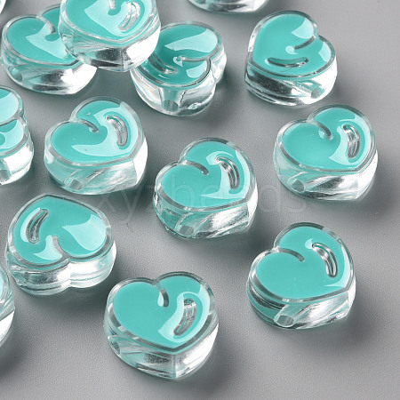 Transparent Enamel Acrylic Beads TACR-S155-004G-1