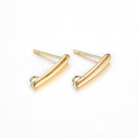 Ion Plating(IP) 304 Stainless Steel Stud Earring Findings STAS-H467-05G-1