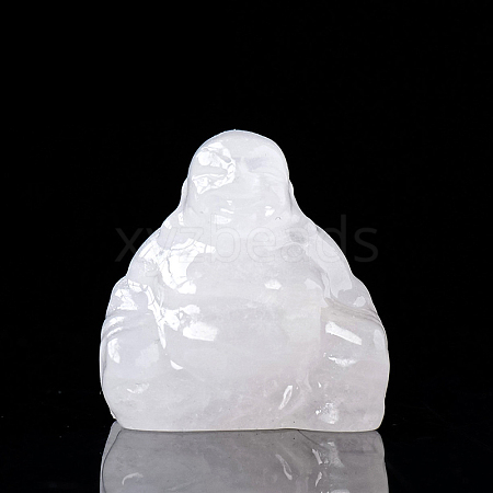 Natural Quartz Crystal Carved Healing Buddha Figurines WG68189-08-1