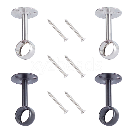 ARRICRAFT 4Pcs 2 Colors Stainless Steel Curtain Rod Ceiling Mount Bracket with Screws STAS-AR0001-16-1