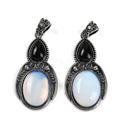 Opalite & Natural Obsidian Pendants G-I370-08AS-02-1