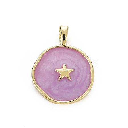 Brass Enamel Pendants KK-Q283-057I-NR-1