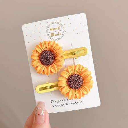 Sunflower Alloy Alligator Hair Clips PW-WG524DA-02-1