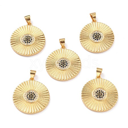 Brass Micro Pave Cubic Zirconia Pendants ZIRC-L100-054G-1