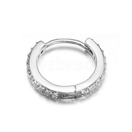 Brass Micro Pave Clear Cubic Zirconia Hoop Cartilage Earrings WG0AF68-05-1