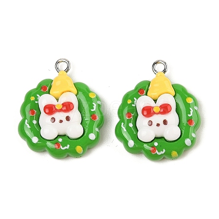 Christmas Theme Opaque Resin Pendants RESI-S08-03B-1