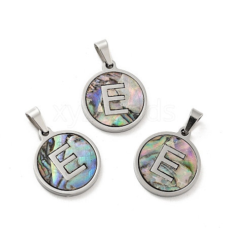 304 Stainless Steel with Paua Shell Pendants STAS-G268-02E-P-1