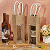 1-Sot Rectangle Linen Wine Storage Bags with Handle ABAG-WH0046-28A-5