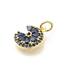 Brass Micro Pave Cubic Zirconia Pendants KK-L225-006G-02-2