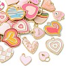 29Pcs 29 Styles Light Gold Alloy Enamel Pendants ENAM-YW0002-42-3