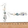 Ocean 304 Stainless Steel Pave Natural Paua Shell Dangle Earrings for Women EJEW-JE07437-4