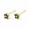 Cubic Zirconia Flower Stud Earrings EJEW-C035-15G-2