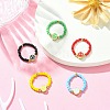 5Pcs 5 Colors Glass Seed Beads Beaded Stretch Finger Ring Sets RJEW-TA00077-4