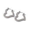 Non-Tarnish 304 Stainless Steel Heart Hoop Earrings for Women EJEW-I284-12P-1