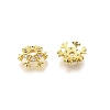 Snowflake Brass Micro Pave Clear Cubic Zirconia Bead Caps KK-K300-03C-G-2