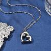 304 Stainless Steel Double Dolphin Heart Urn Ashes Necklaces STAS-Z106-08P-3