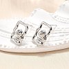 Brass Stud Earrings LS-EJEW-G432-01P-1
