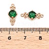 Brass Pave Faceted Glass Connector Charms FIND-T070-03D-3