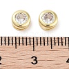 Brass with Single Cubic Zirconia Slide Charms KK-C051-27G-01-3