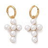 304 Stainless Steel Plastic Pearl Dangle Earrings EJEW-U044-01G-4