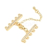 Brass Micro Pave Cubic Zirconia Chain Extender ZIRC-Q022-030G-NR-2