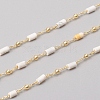 Handmade Natural Howlite Beaded Chains CHC-E021-01G-4