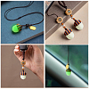 CHGCRAFT 4Pcs Acorn Box Synthetic Luminous Stone Pendants WOOD-CA0001-66-9