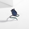 Rose Brass Micro Pave Cubic Zirconia Cuff Rings FS-WGEE242-03-1