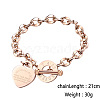 Stainless Steel Love Heart Charm Bracelets for Women CI7367-2-1