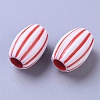 Plastic Striped Beads OPDL-TAC0001-02-2