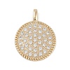 Brass Micro Pave Clear Cubic Zirconia Pendants KK-Z075-12G-1