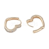 Clear Cubic Zirconia Heart Hoop Earrings EJEW-L292-010G-2