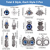 SUNNYCLUE 30Pcs 5 Styles Evil Eye Theme Alloy Enamel Pendants FIND-SC0003-85-2