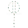 Handmade Natural Green Agate Beaded Chains Earring & Necklaces Sets SJEW-JS01342-04-2