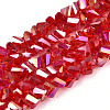 Electroplate Transparent Glass Beads Strands GLAA-N021-4mm-08-1