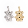 Brass Cubic Zirconia Pendants ZIRC-K089-16G-3